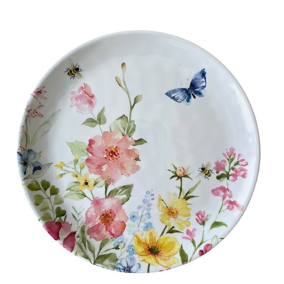 Rachel Ashwell Melamine Dinner Plate Set of 4 Spring Floral Butterfly 11in New - Picture 12 of 13